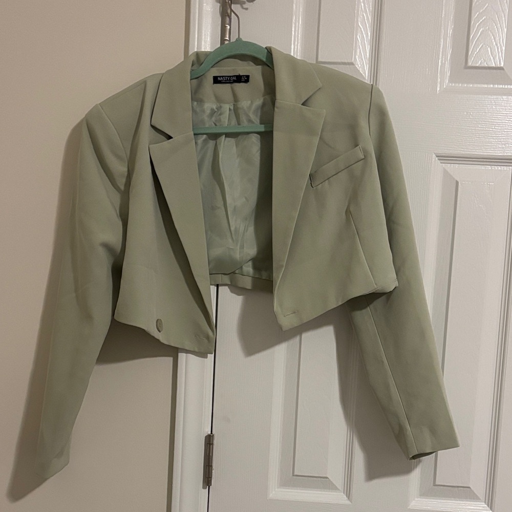 Nasty Gal Mint Cropped Blazer